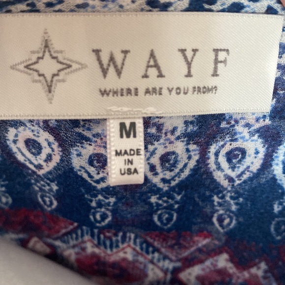 WAYF EUC Boho Sheer V-Neck Shell/Top size Medium - Picture 5 of 6
